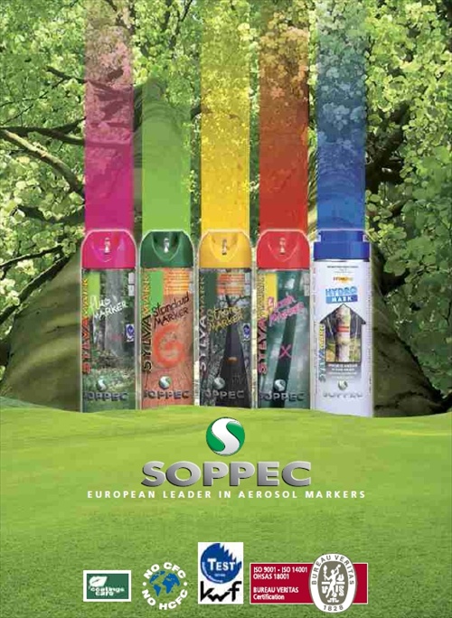 Barve za ozna�evanje gozdov  lesa podjetja SOPPEC