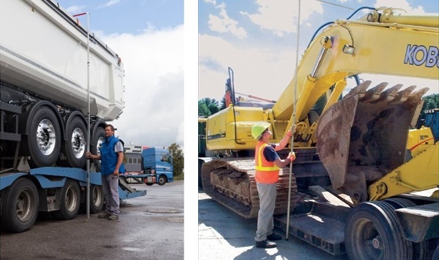 TELEMAT teleskopska lata meter za merjenje vi�ine tovora v prometu tovarnjak kamion