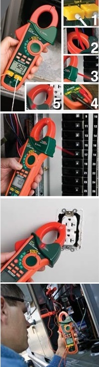 Tokovne kle��e EXTECH EX623 uporaba 5 v 1