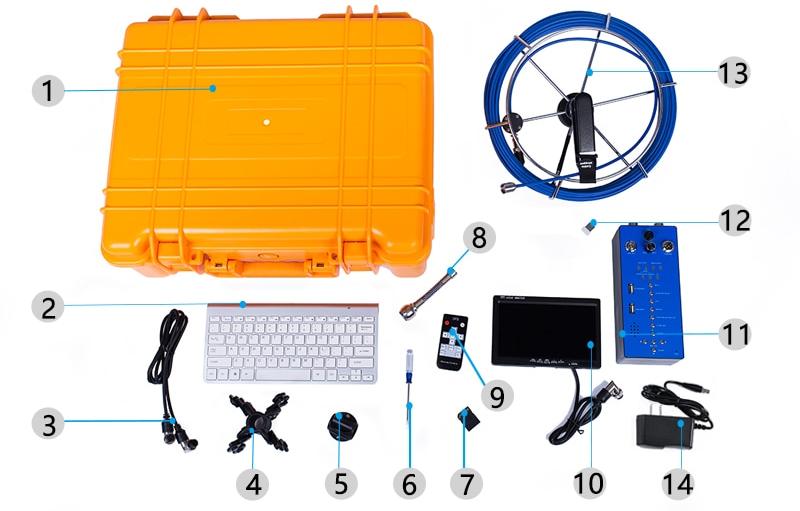 Inšpekcijska kamera za pregled kanalizacije pakiranje
