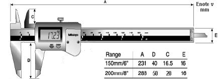 Digitalno pomično merilo MITUTOYO 500-181-20