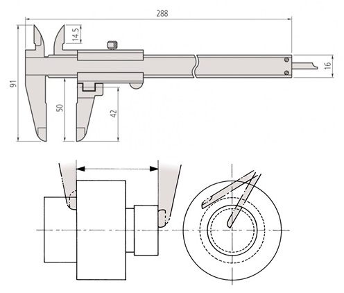 Mitutoyo posebna poni�na merila z premi�nim kljunom 536212